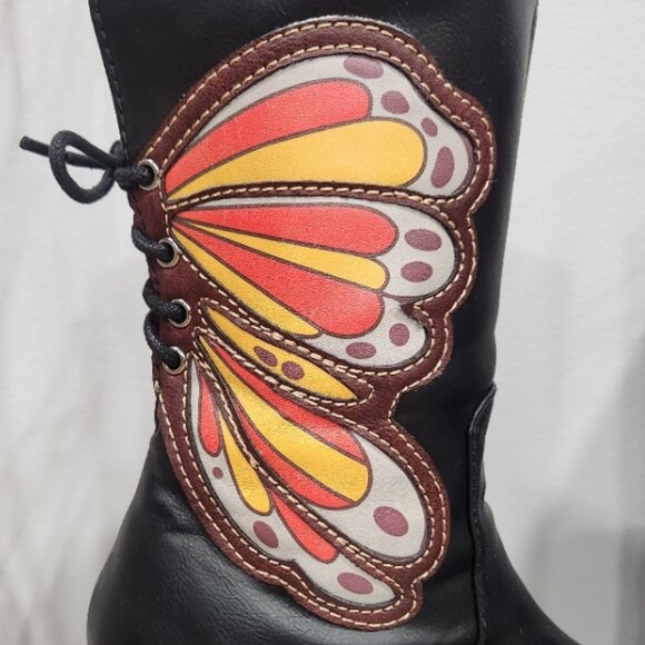 π¦π₯πUBER GORGE!ππ¦π₯70's Inspired Studio 54 Butterfly Chunky Platform Boots - Picture 10 of 13